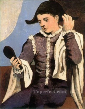 鏡の中のハーレクイン 1923 年キュビスト パブロ・ピカソ Oil Paintings